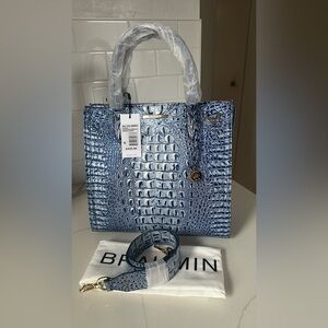 Brahmin regular size Caroline coastal blue